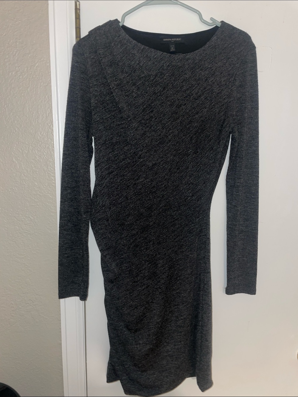 Banana Republic Charcoal Heather Long Sleeve Knit Dress